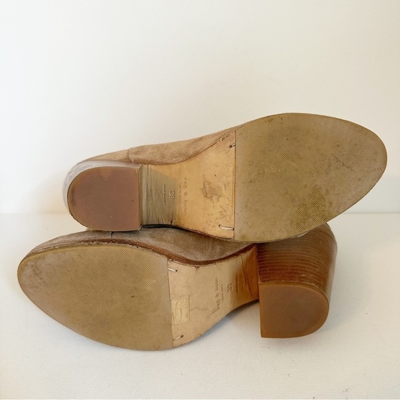 Rag & Bone Harrow Heeled Suede Tan Ankle Bootie - 9 (39) - Picture 14 of 15